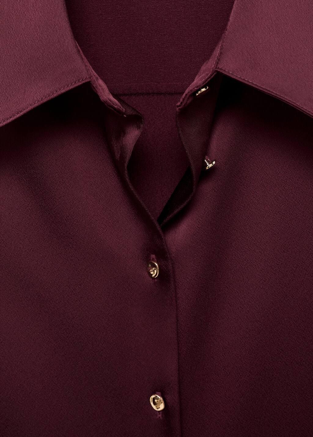 Red Satin Finish Flowy Shirt, , large image number 1