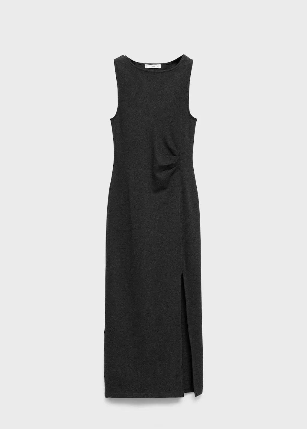 Grey Cut-Out Ruched Dress, , large image number 0
