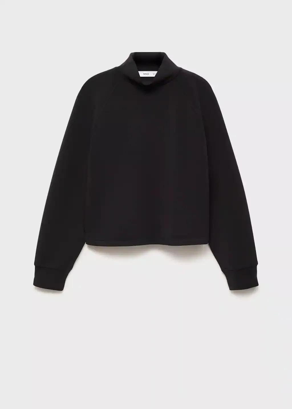 BLACK High collar sweatshirt, Black, large image number 0