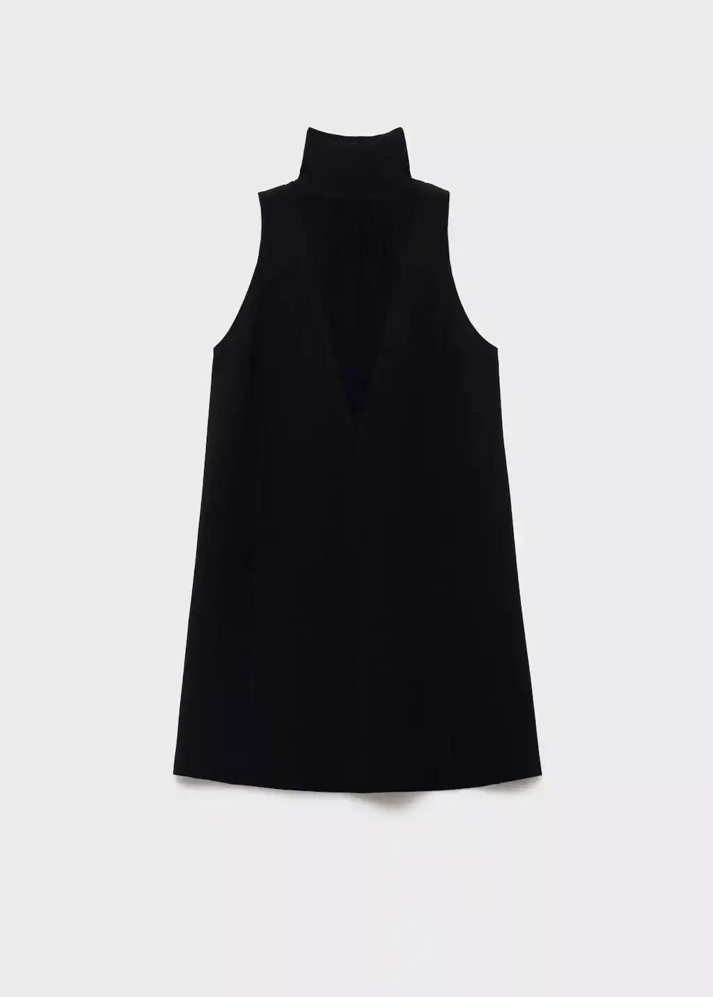 Black Bow Cut-Out Detail Dress, Black, large image number 0