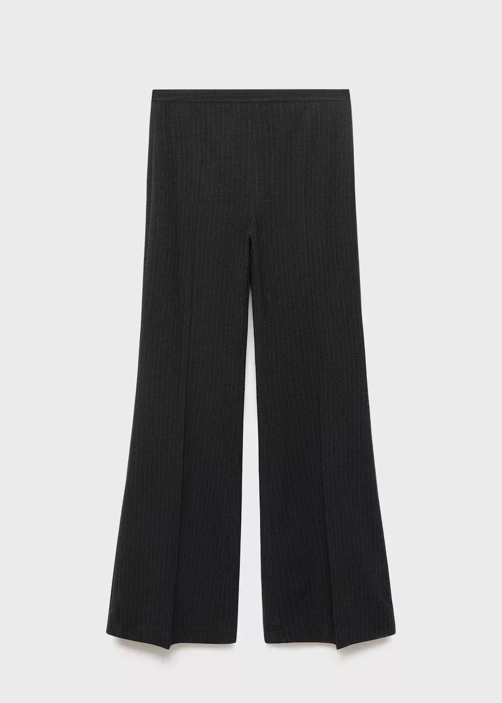 Grey Pinstripe Suit Trousers, , large image number 0