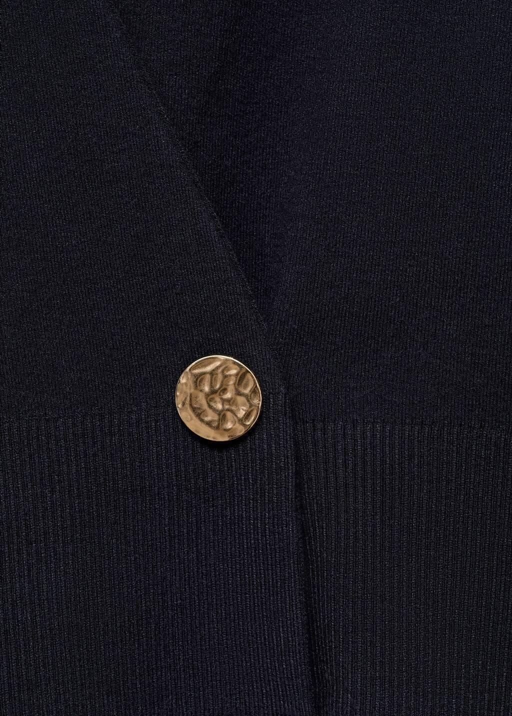 Navy Cross-Over Cardigan With Jewel Button, Navy, large image number 1