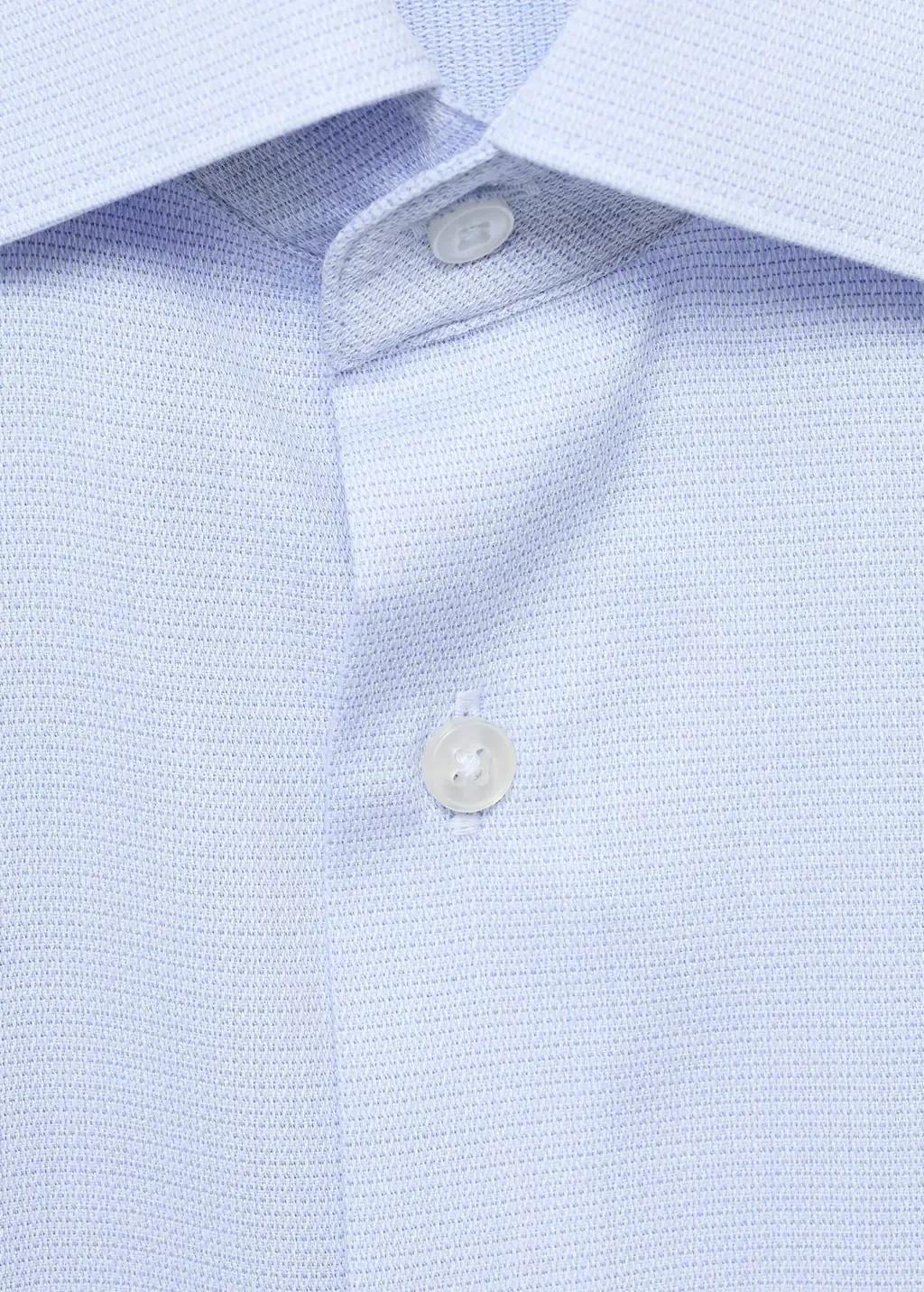 Blue Slim-Fit Cotton Shirt, Light-Pastel Blue, large image number 1