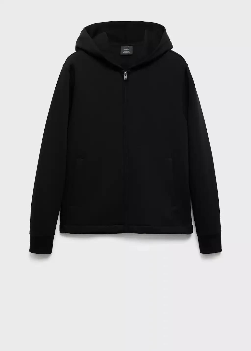 Black Zip-Up Hoodie, Black, large image number 0