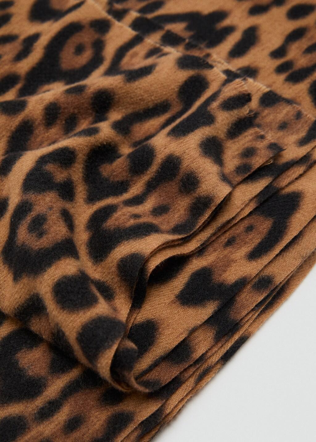 BROWN Leopard-print scarf, Brown, medium