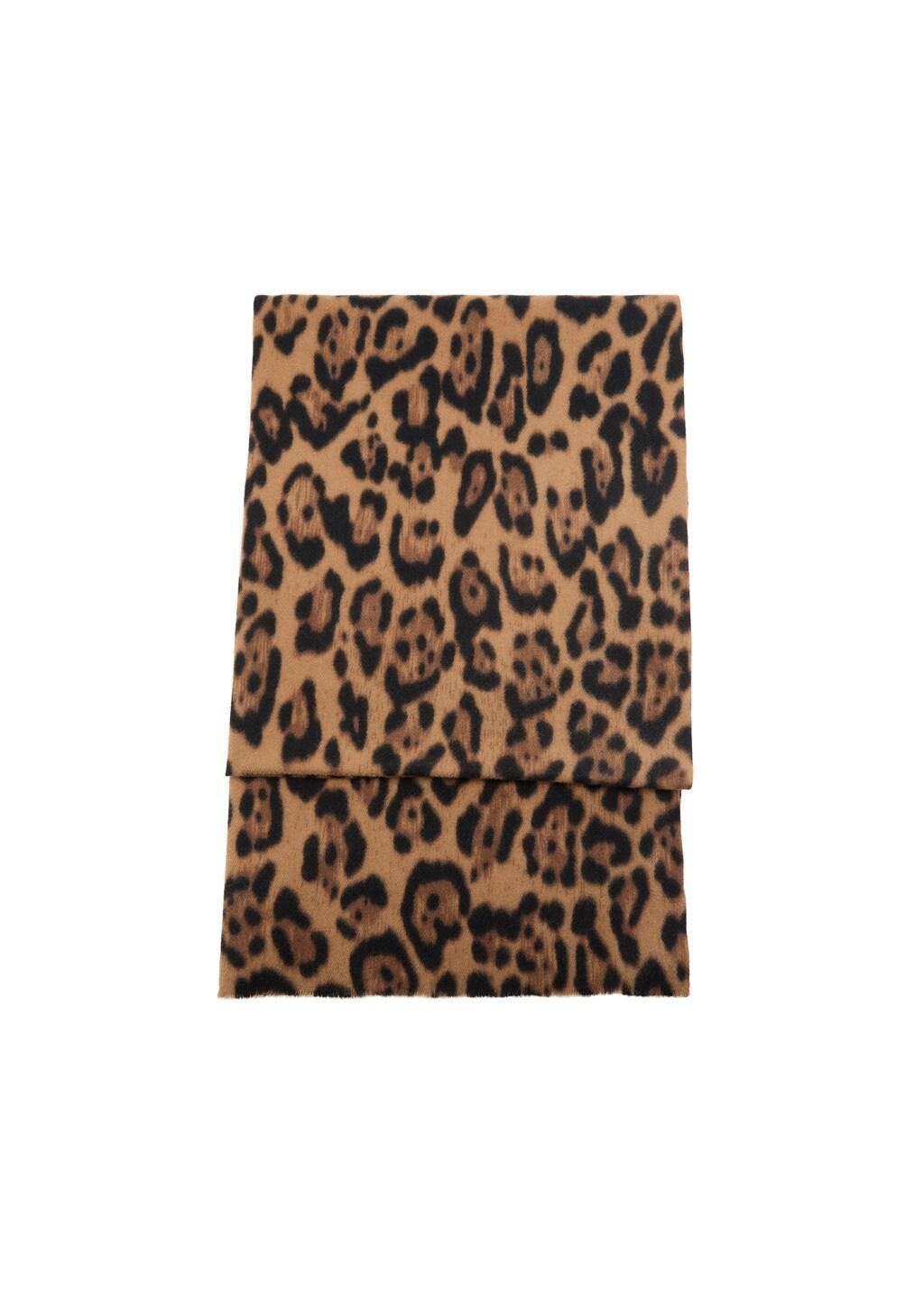 BROWN Leopard-print scarf, Brown, medium