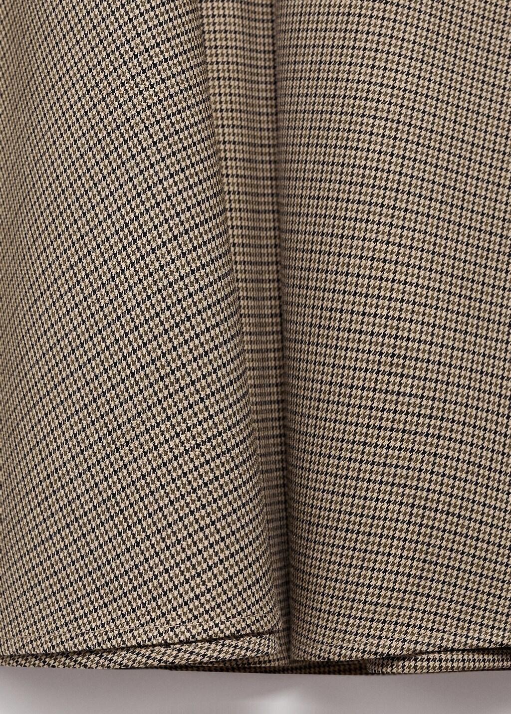 Brown Houndstooth Wool-Blend Skirt, Brown, large image number 5