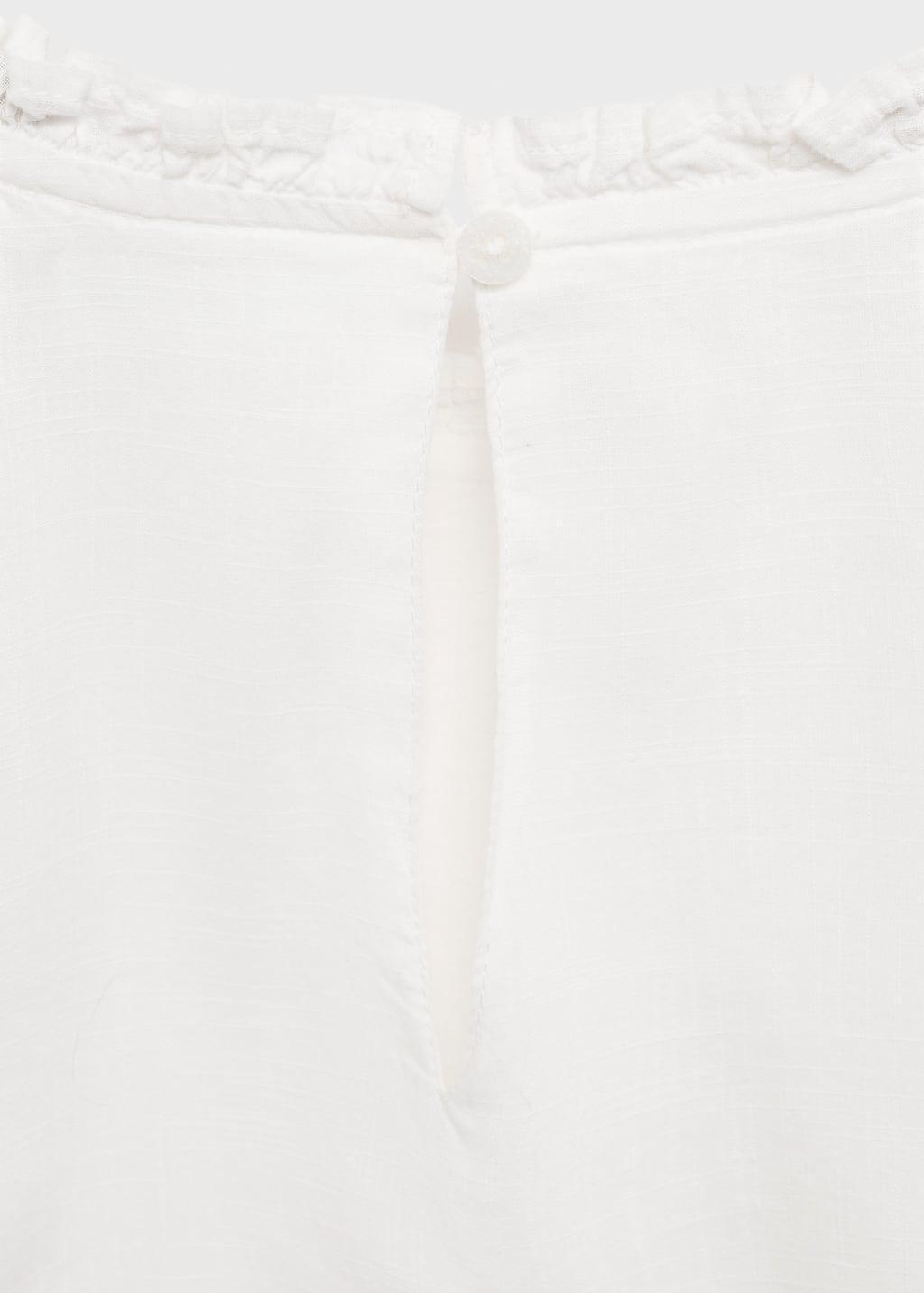 White Cotton Lace Blouse, Kids Girls, White, large image number 2
