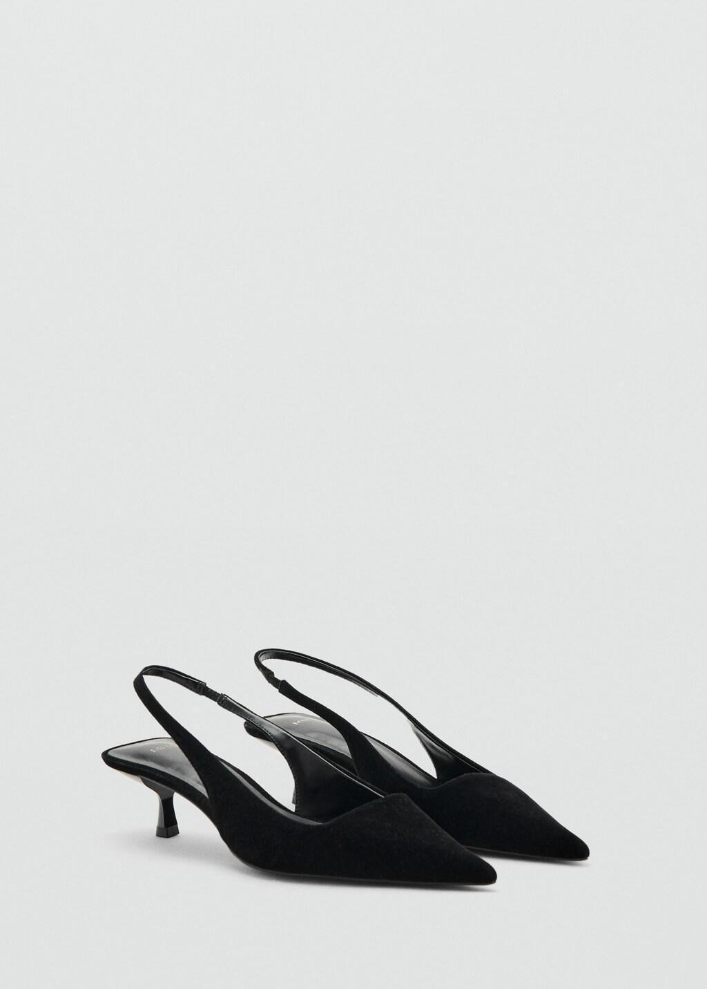 BLACK Velvet heeled shoes, 0201_99, large image number 0