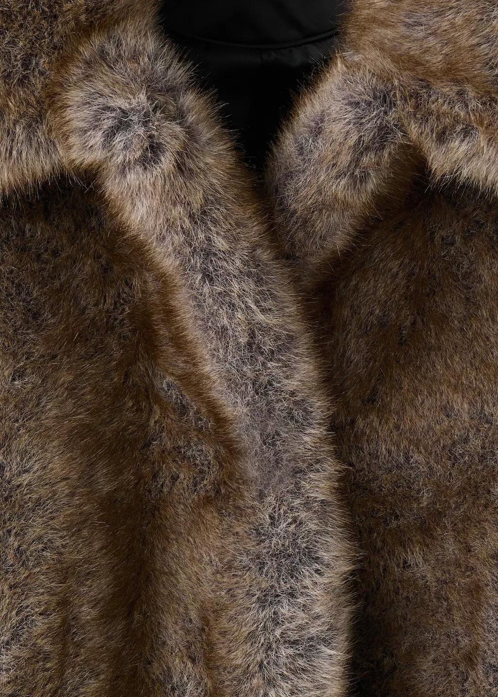 LIGHT BEIGE Faux-fur cropped jacket, Light Beige, large image number 5