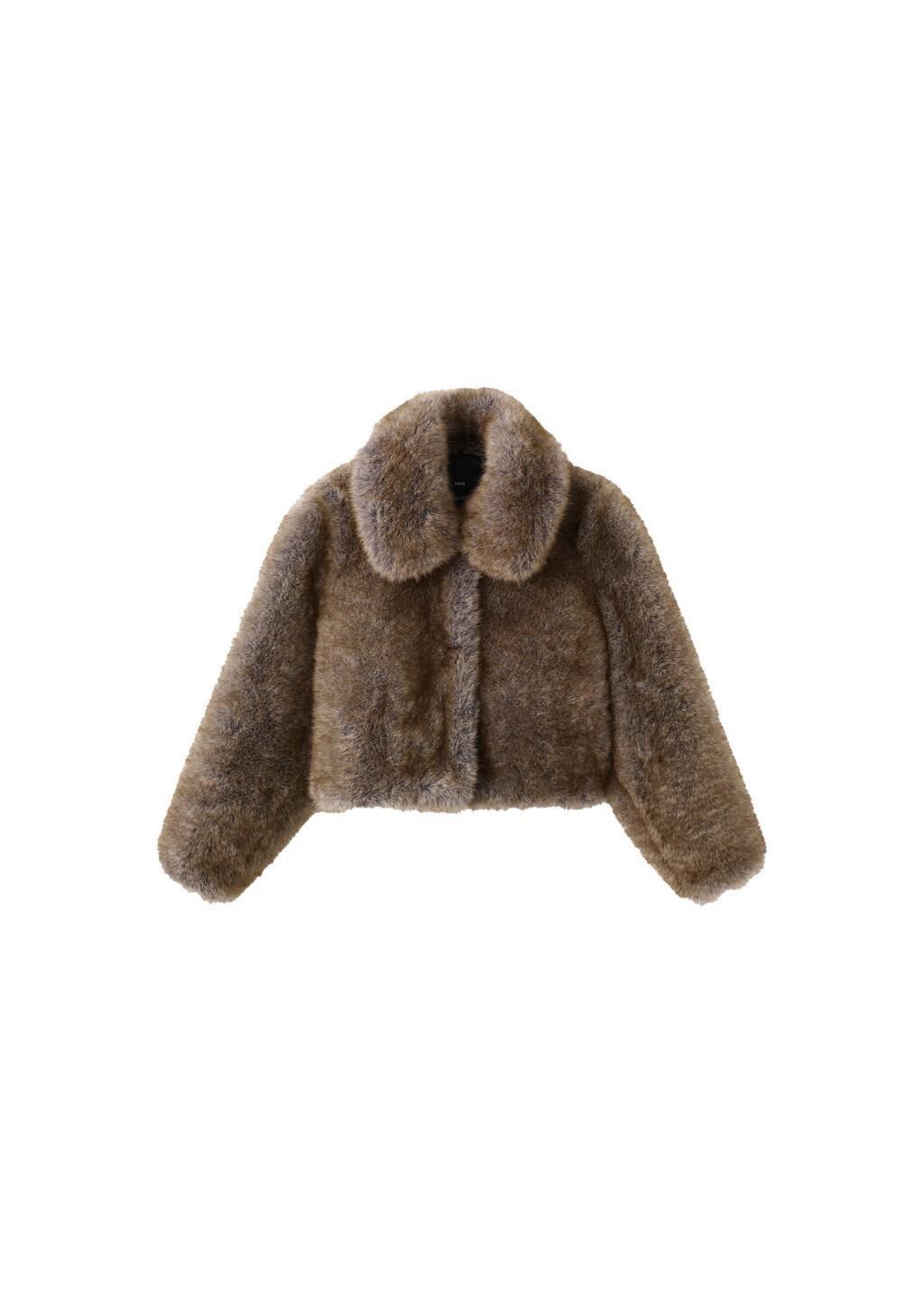 LIGHT BEIGE Faux-fur cropped jacket, Light Beige, large image number 7