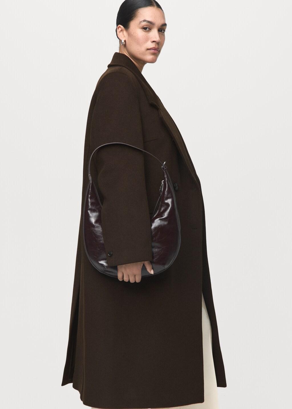 Khaki Double-Breasted Wool Coat, 0201_37, large image number 6