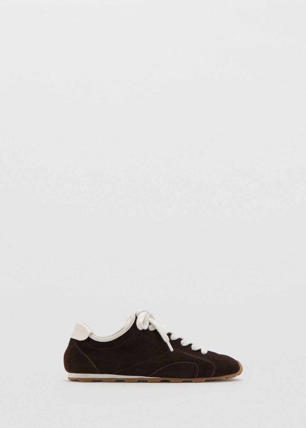 Brown Suede Contrast Trainers, Dark Brown, large image number 3