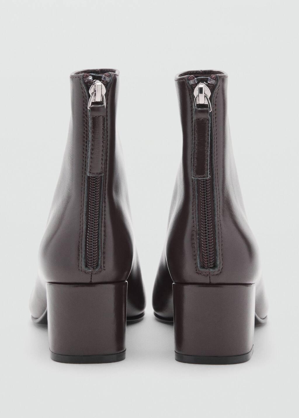 DARK BROWN Leather ankle boots with block heel, 0201_32, large image number 1