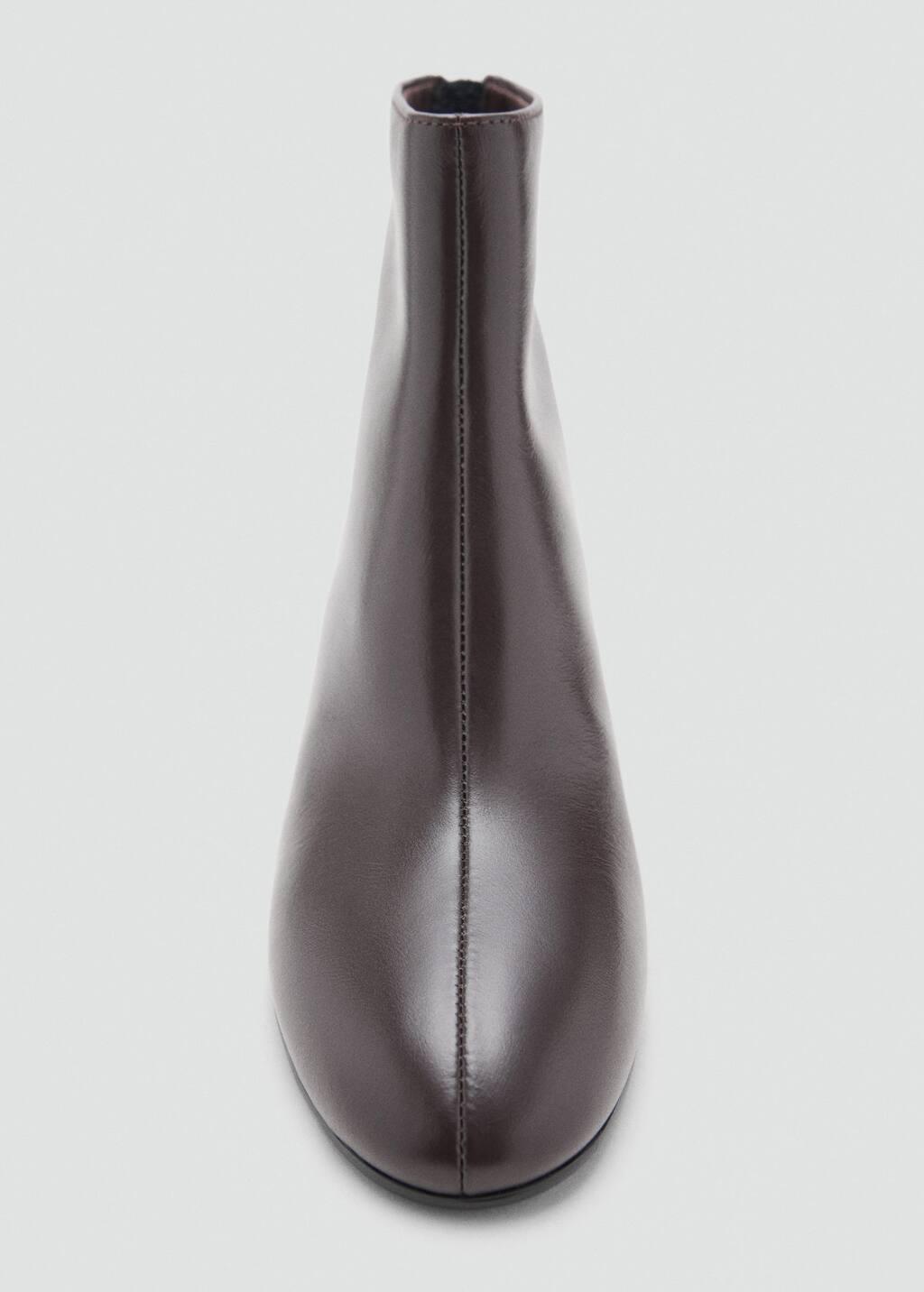 DARK BROWN Leather ankle boots with block heel, 0201_32, large image number 2