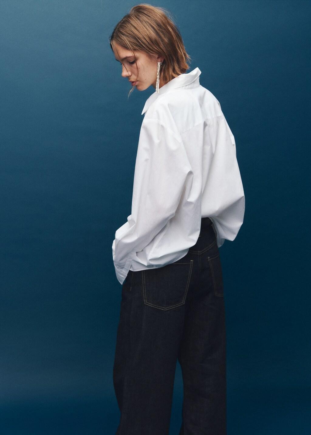 Blue Wide-Leg Jeans With Buttons, Open Blue, large image number 3