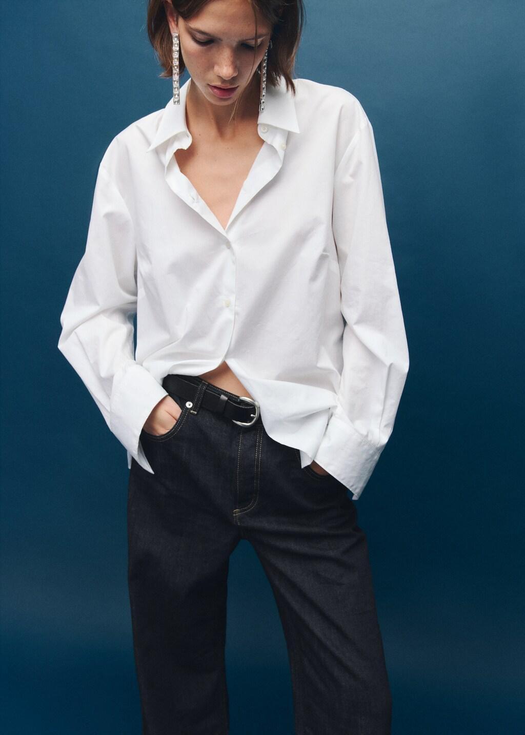 Blue Wide-Leg Jeans With Buttons, Open Blue, large image number 6