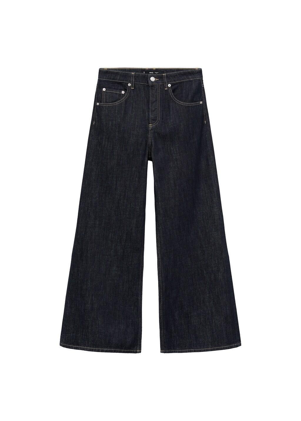Blue Wide-Leg Jeans With Buttons, Open Blue, large image number 8