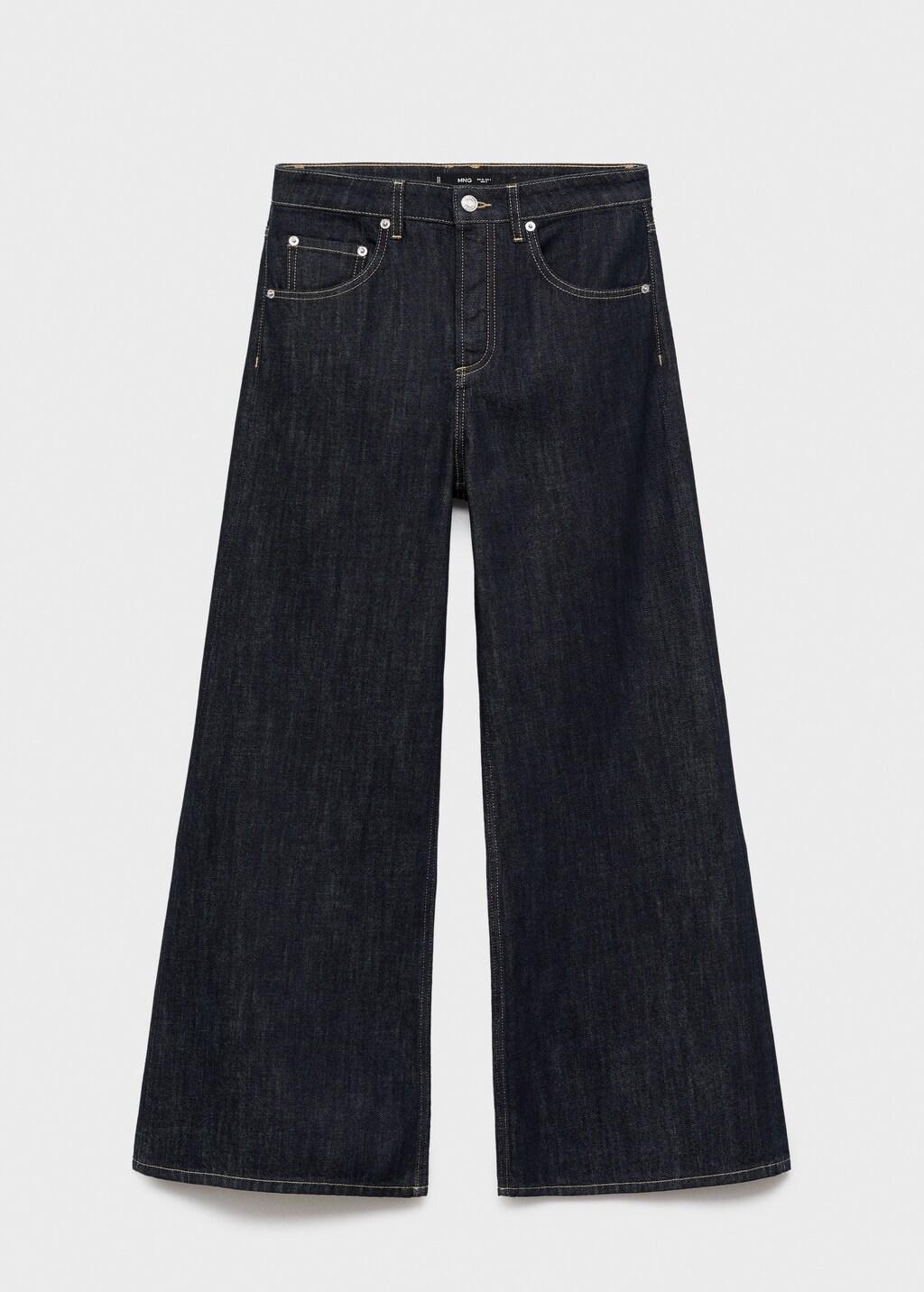 Blue Wide-Leg Jeans With Buttons, Open Blue, large image number 9