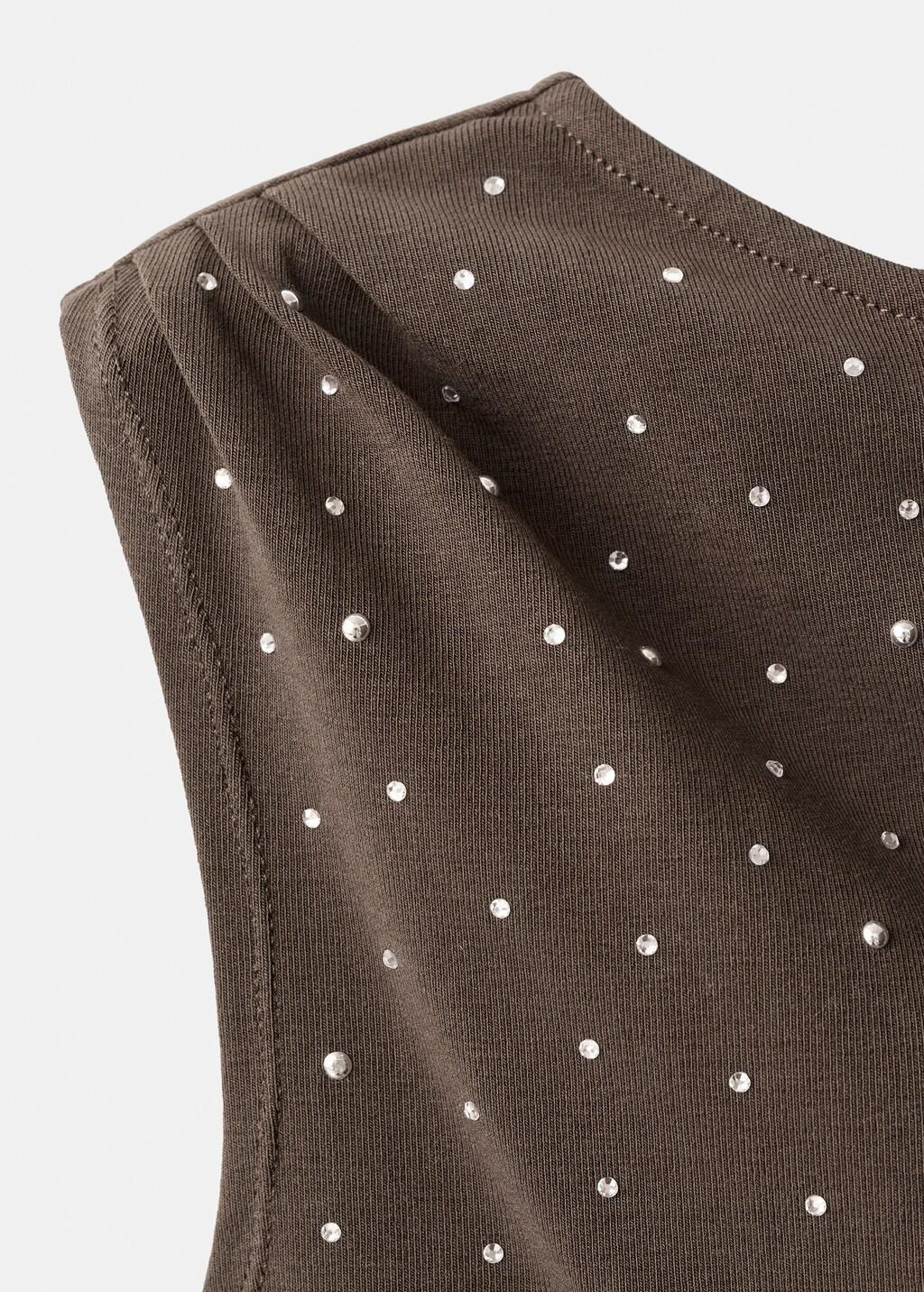 BROWN Asymmetrical top with rhinestones, 0201_30, large image number 1