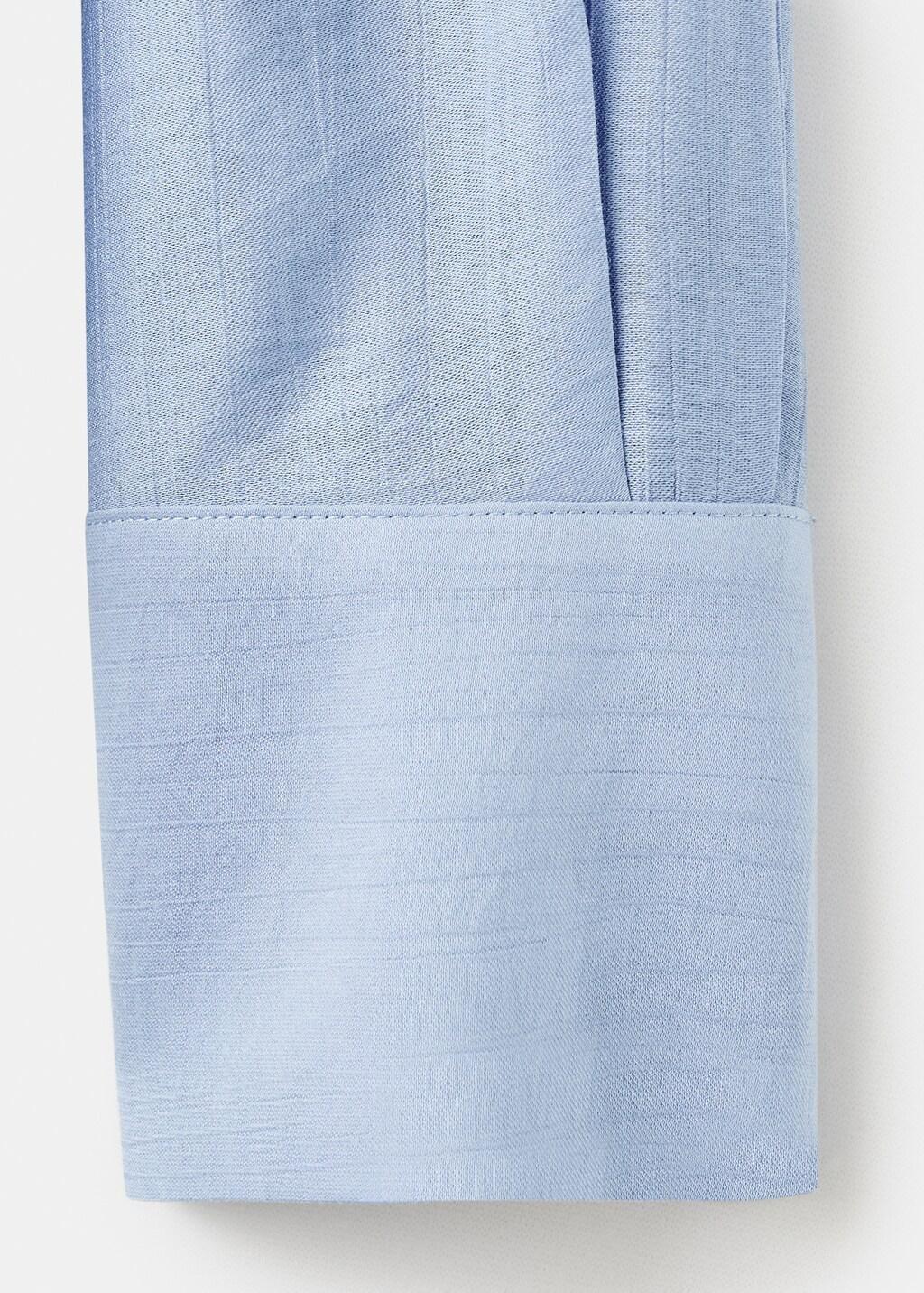 Blue Textured Blouse With Foulard, Medium Blue, large image number 5