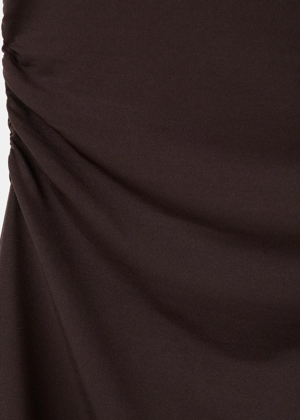 BROWN Dress with asymmetrical neck and metallic detail, 0201_30, large image number 4