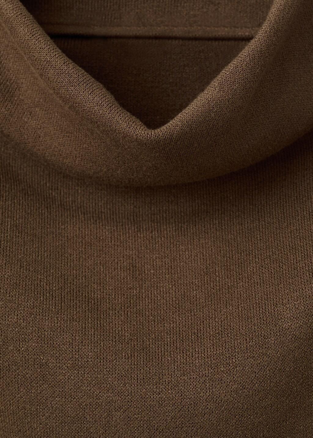 Brown Draped Neck Top, 0201_30, large image number 1