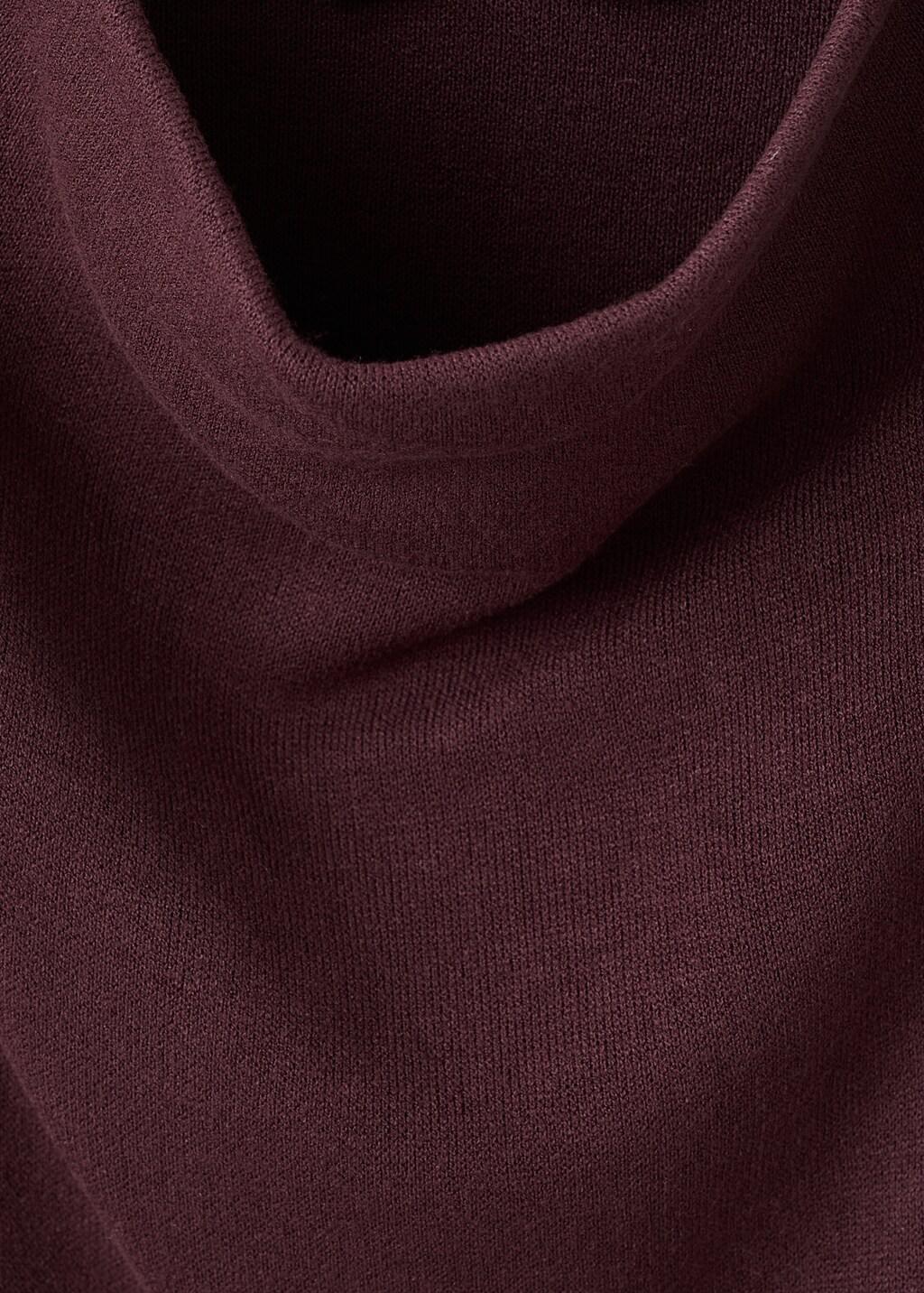 Red Draped Neck Top, Dark Red, large image number 1