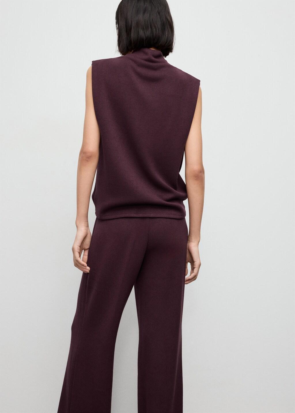 Red Draped Neck Top, Dark Red, large image number 2
