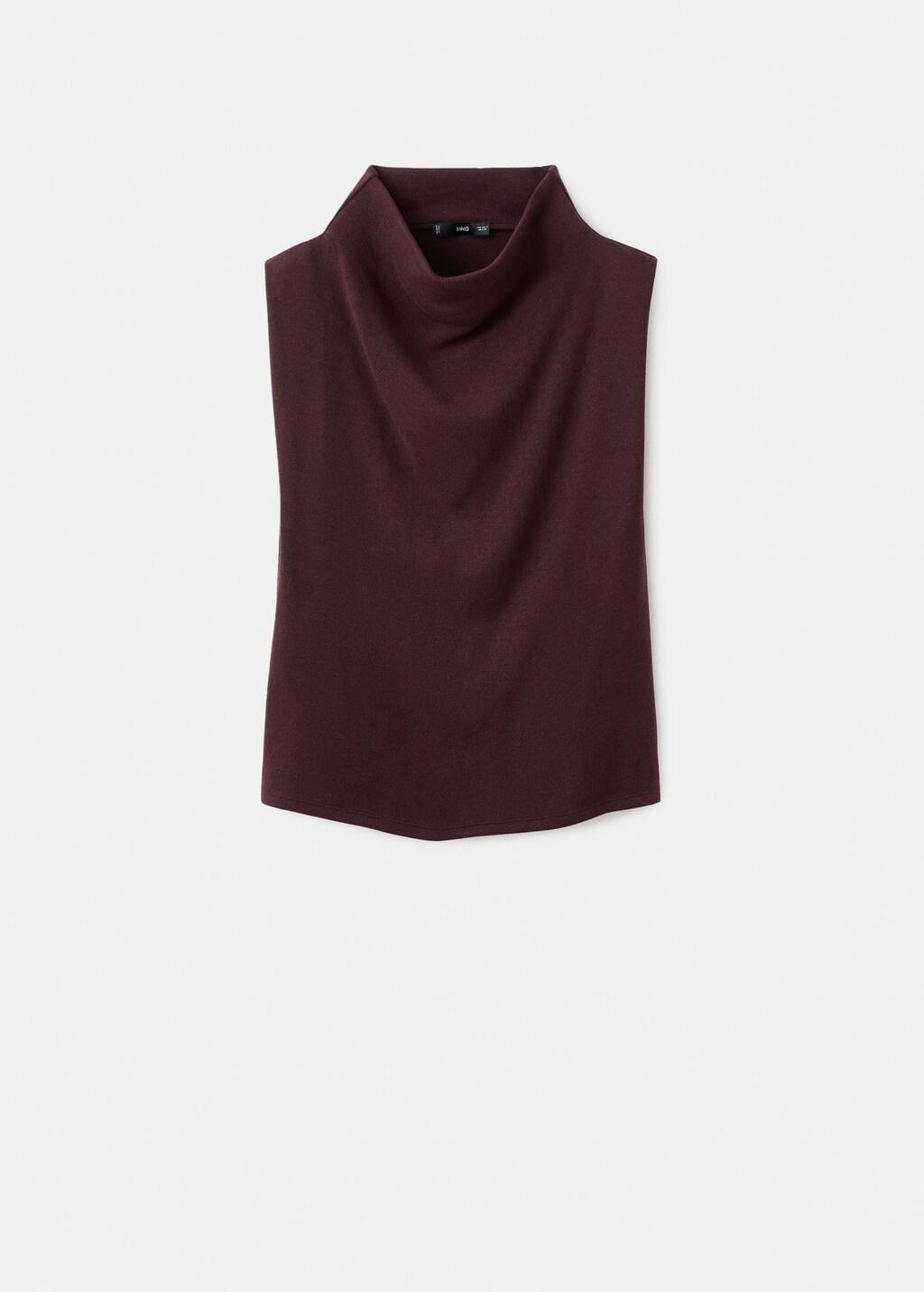 Red Draped Neck Top, Dark Red, large image number 7