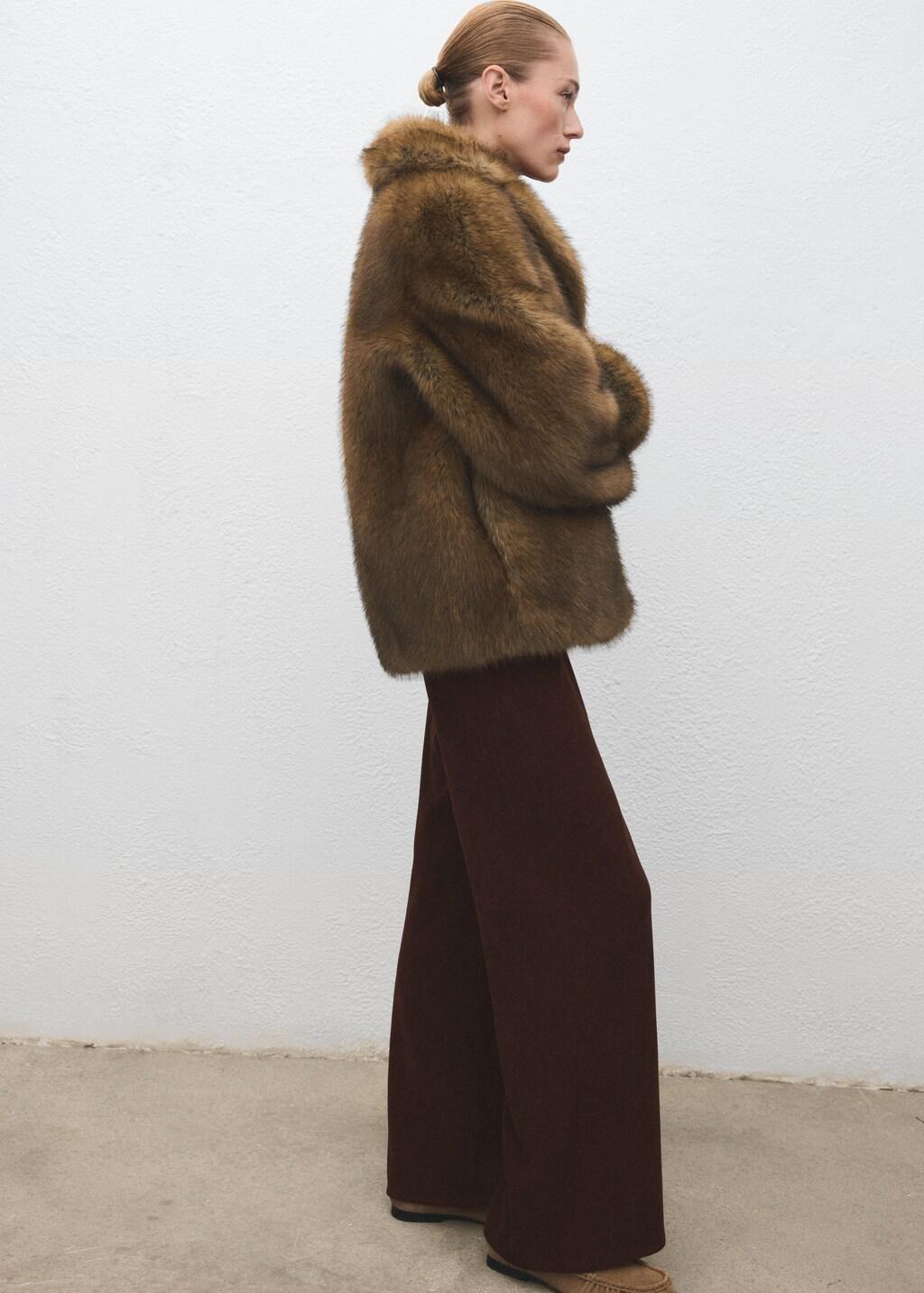 Brown Corduroy Trousers With Elastic Waist, 0201_30, large image number 4
