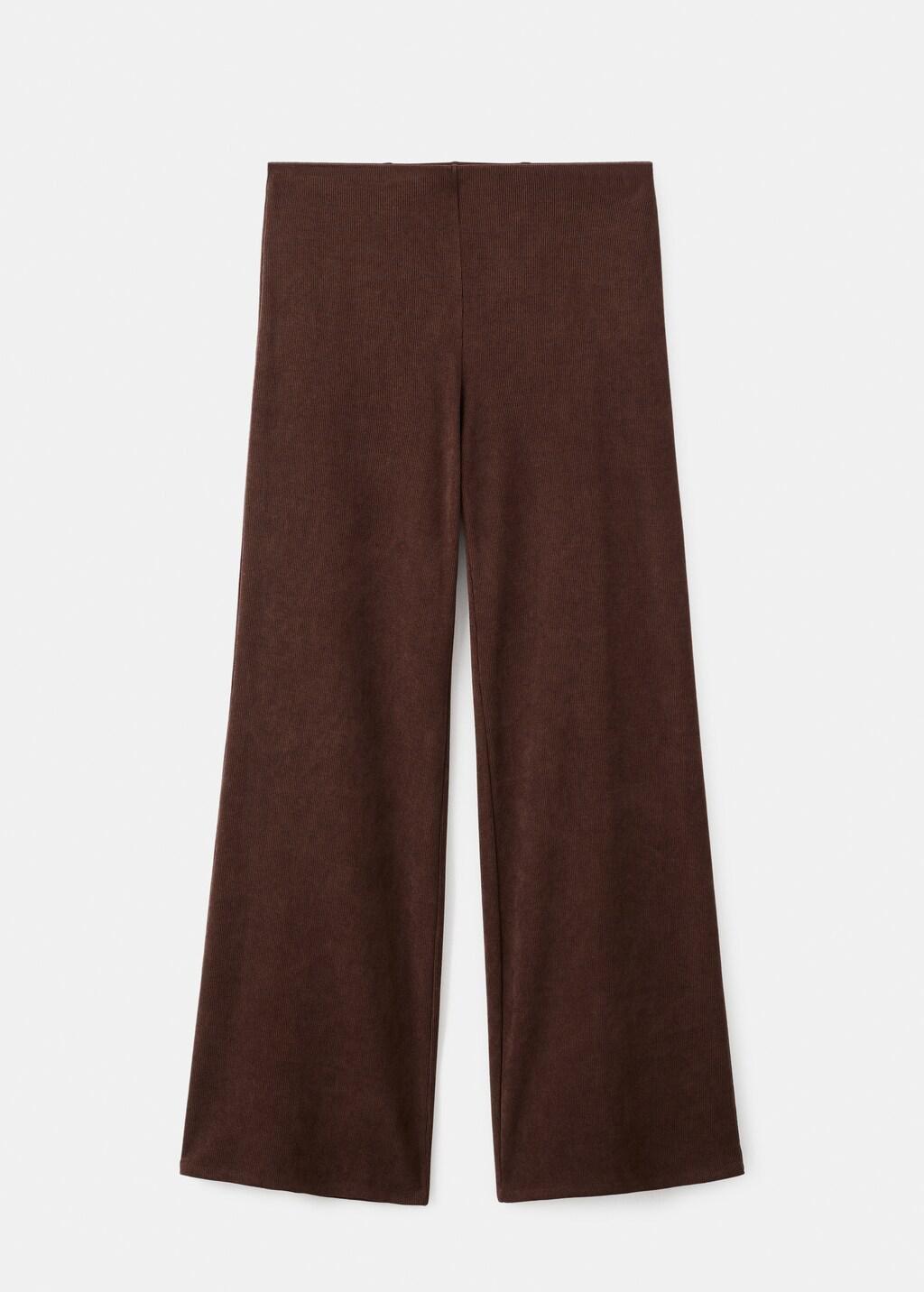Brown Corduroy Trousers With Elastic Waist, 0201_30, large image number 6