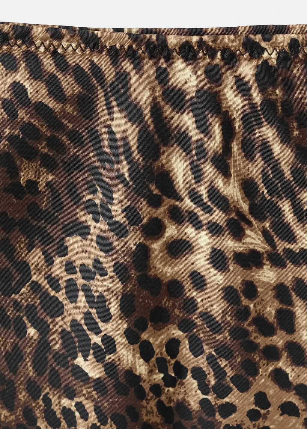 BROWN Leopard-print satin skirt, Brown, large image number 1