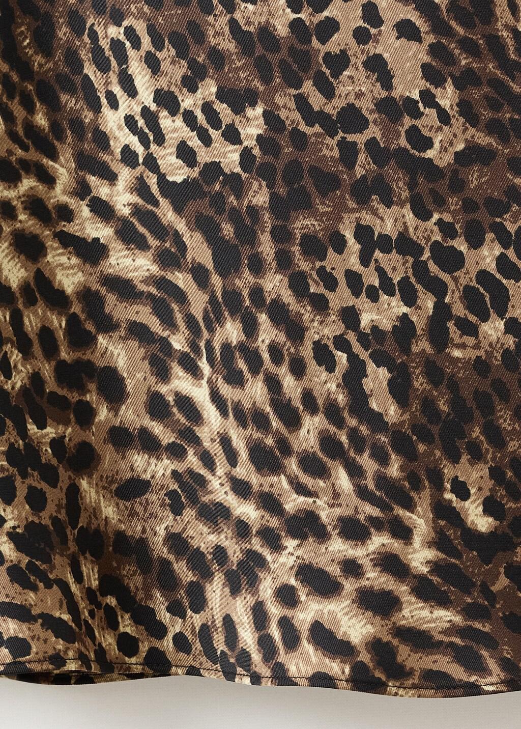 BROWN Leopard-print satin skirt, Brown, large image number 4