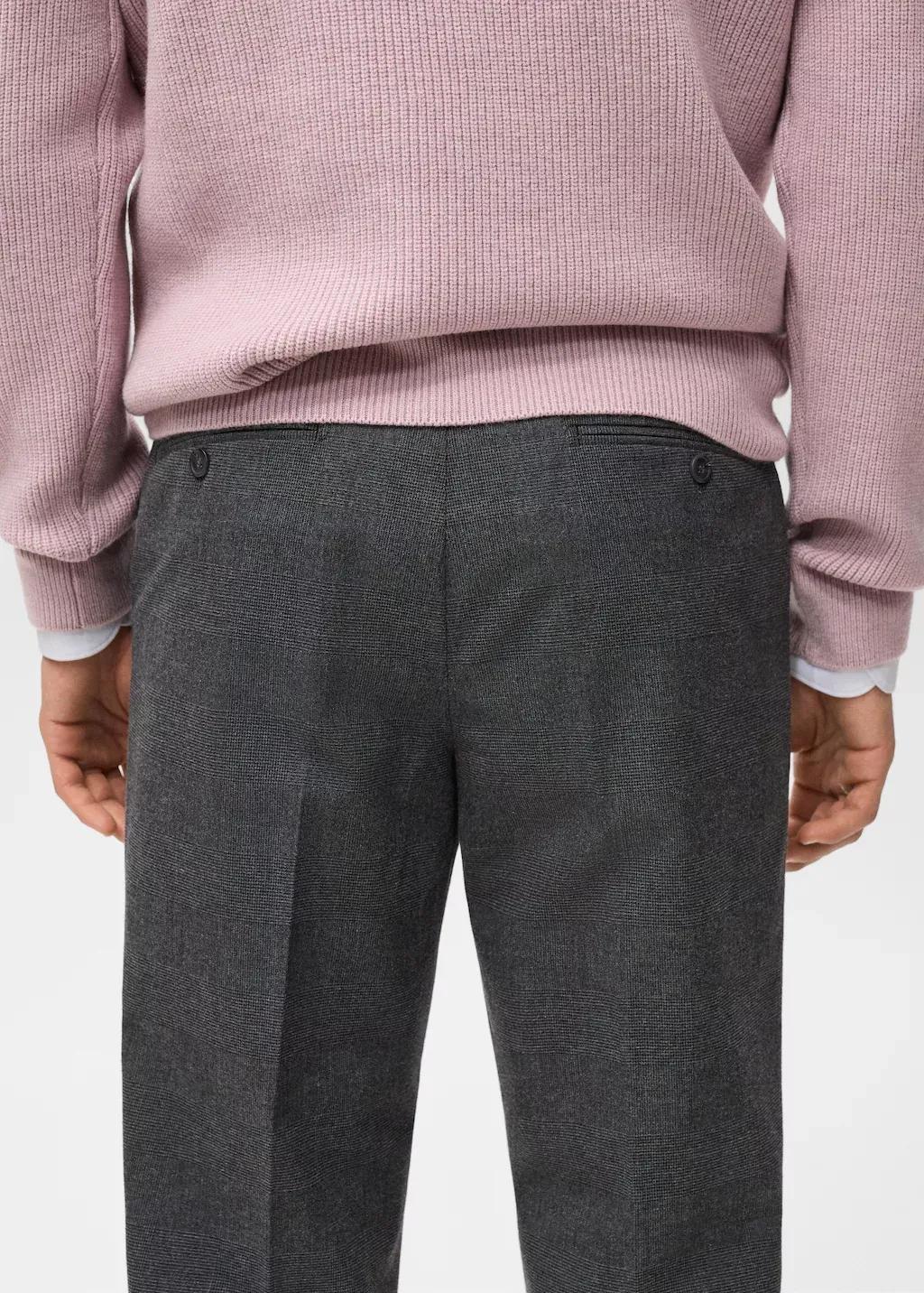 Grey Slim-Fit Flannel Trousers, Dark Grey, large image number 7