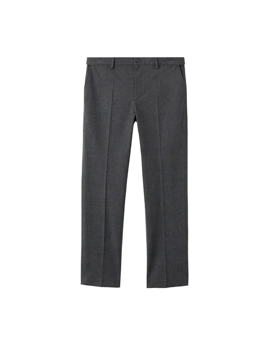 Grey Slim-Fit Flannel Trousers, Dark Grey, large image number 8