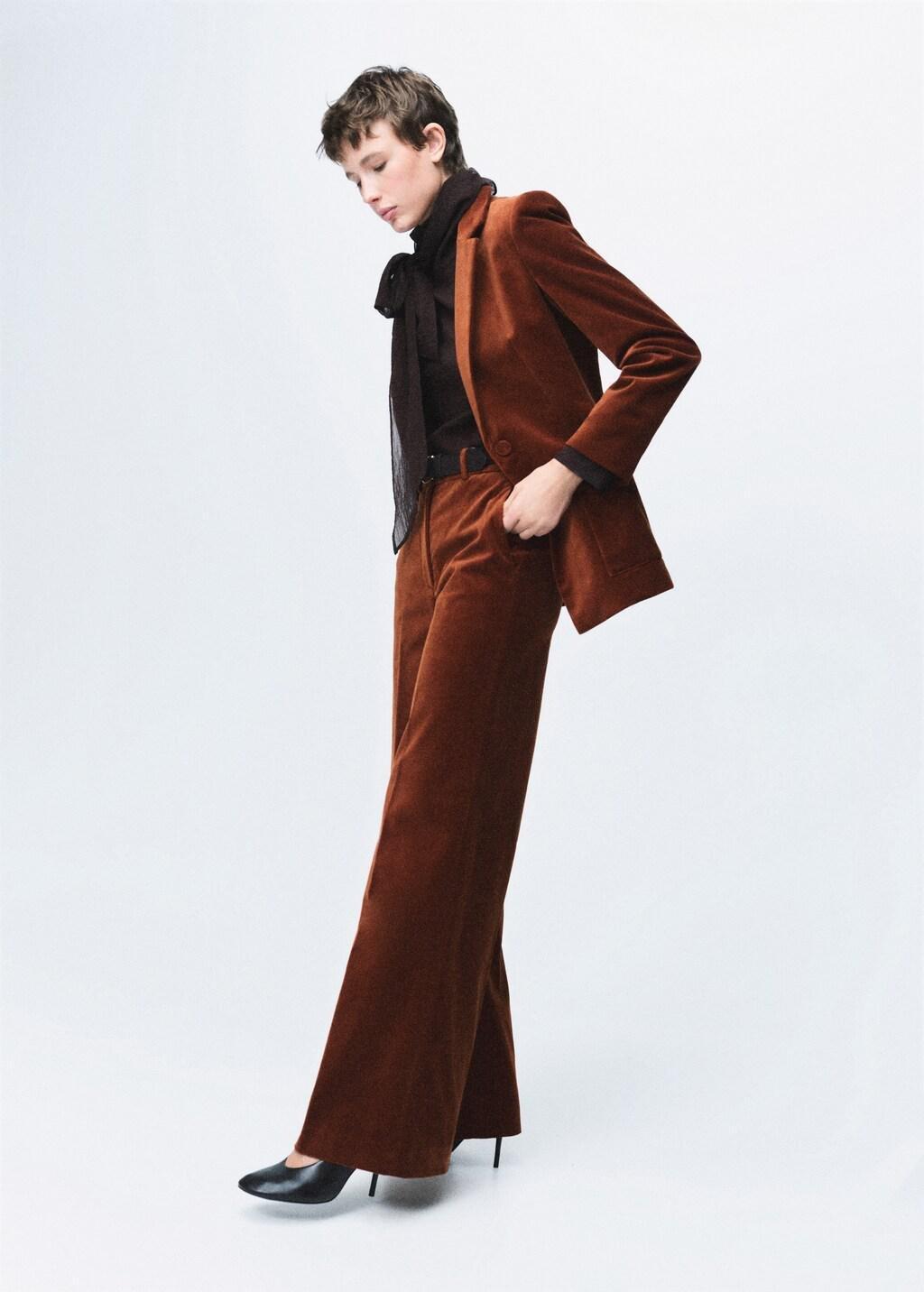 MEDIUM ORANGE Velvet suit trousers, 0201_28, medium