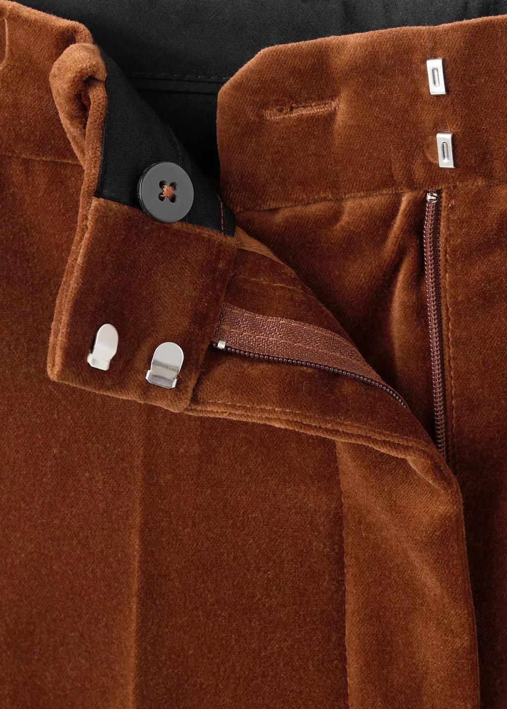 MEDIUM ORANGE Velvet suit trousers, 0201_28, large image number 1