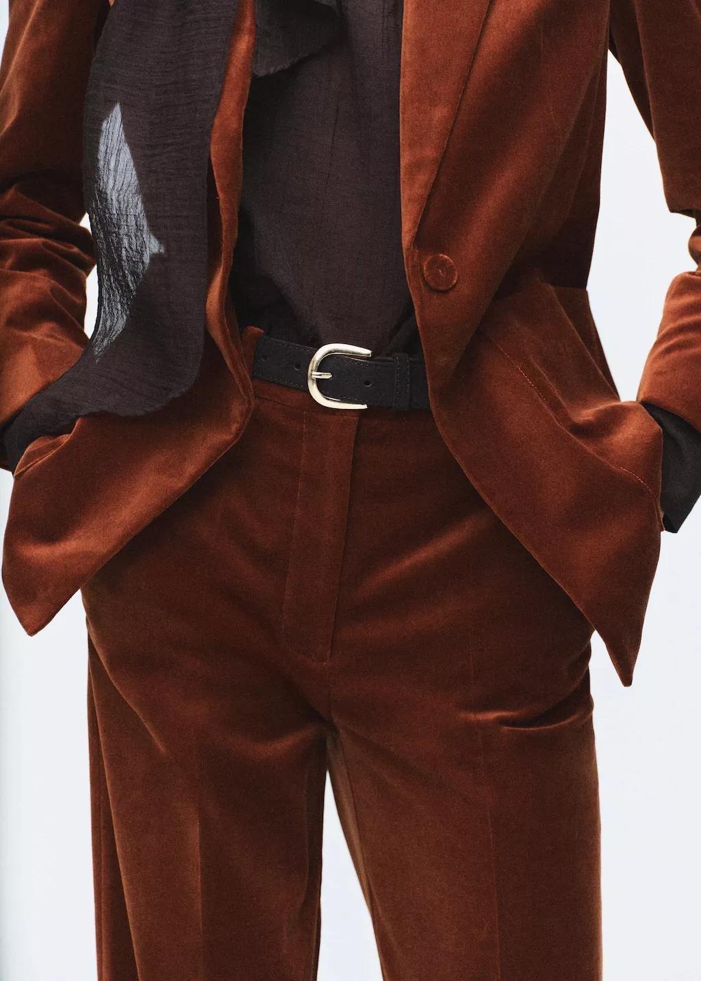 MEDIUM ORANGE Velvet suit trousers, 0201_28, large image number 5