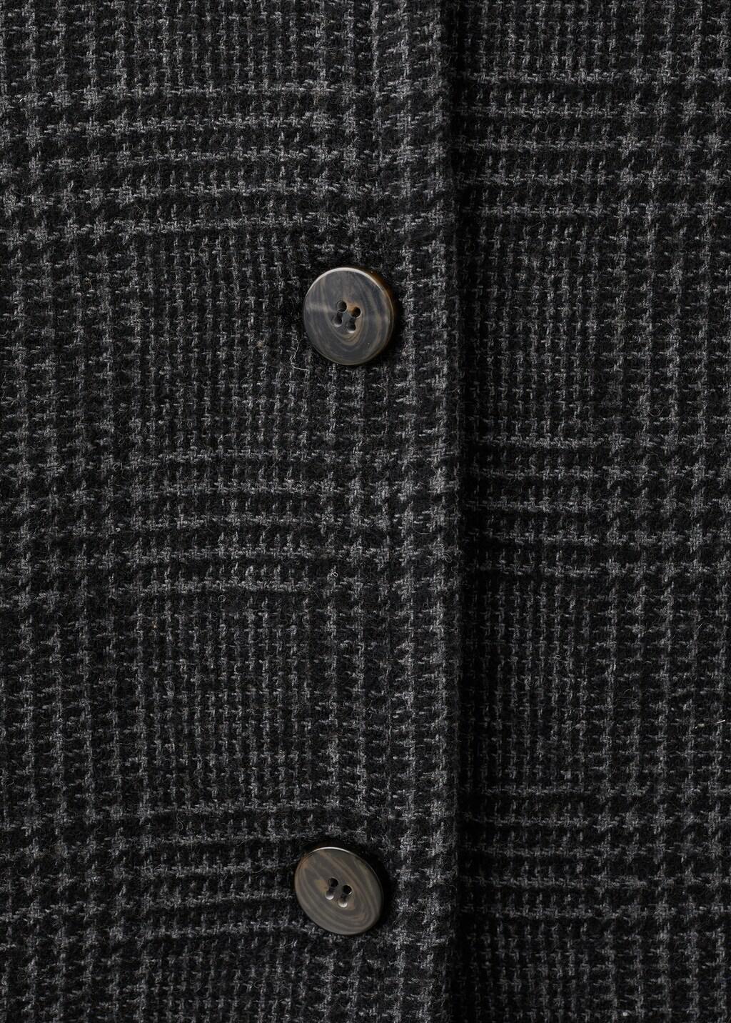 GREY Checked wool-blend coat, 0201_92, large image number 5