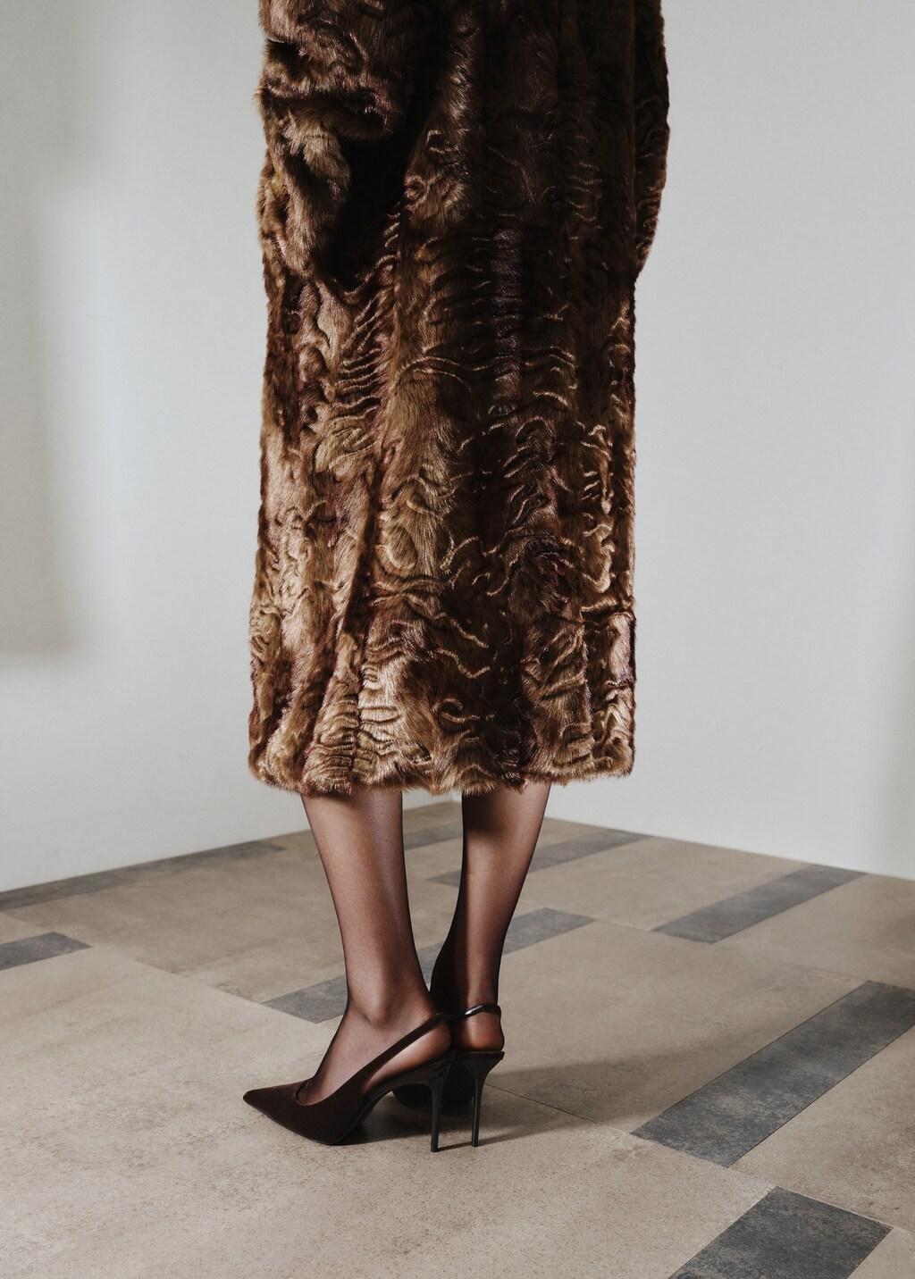 DARK BROWN Velvet heeled shoes, 0201_32, large image number 0