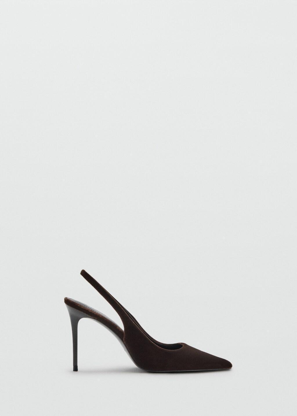DARK BROWN Velvet heeled shoes, 0201_32, large image number 3
