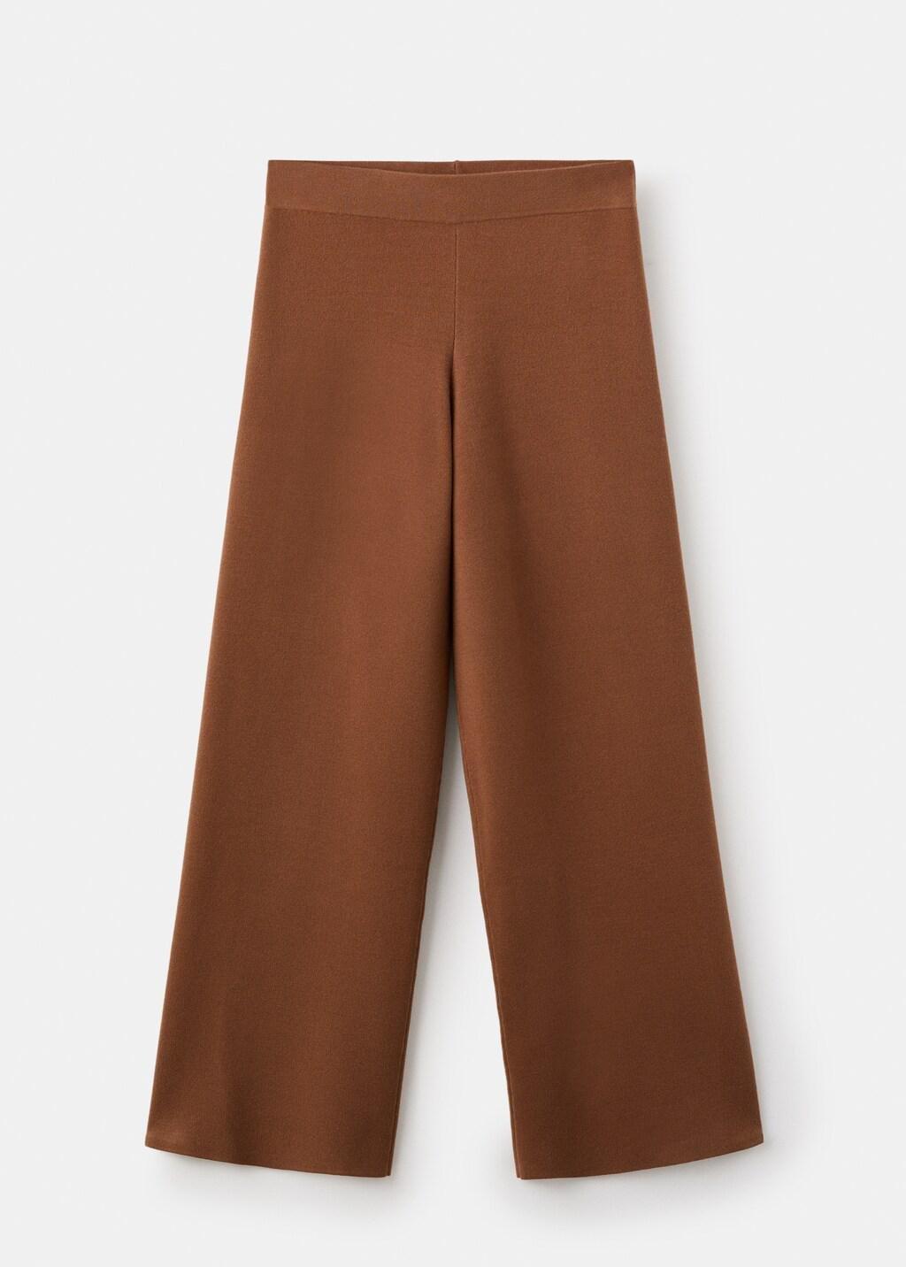 DARK BROWN Straight knitted trousers, 0201_17, large image number 6
