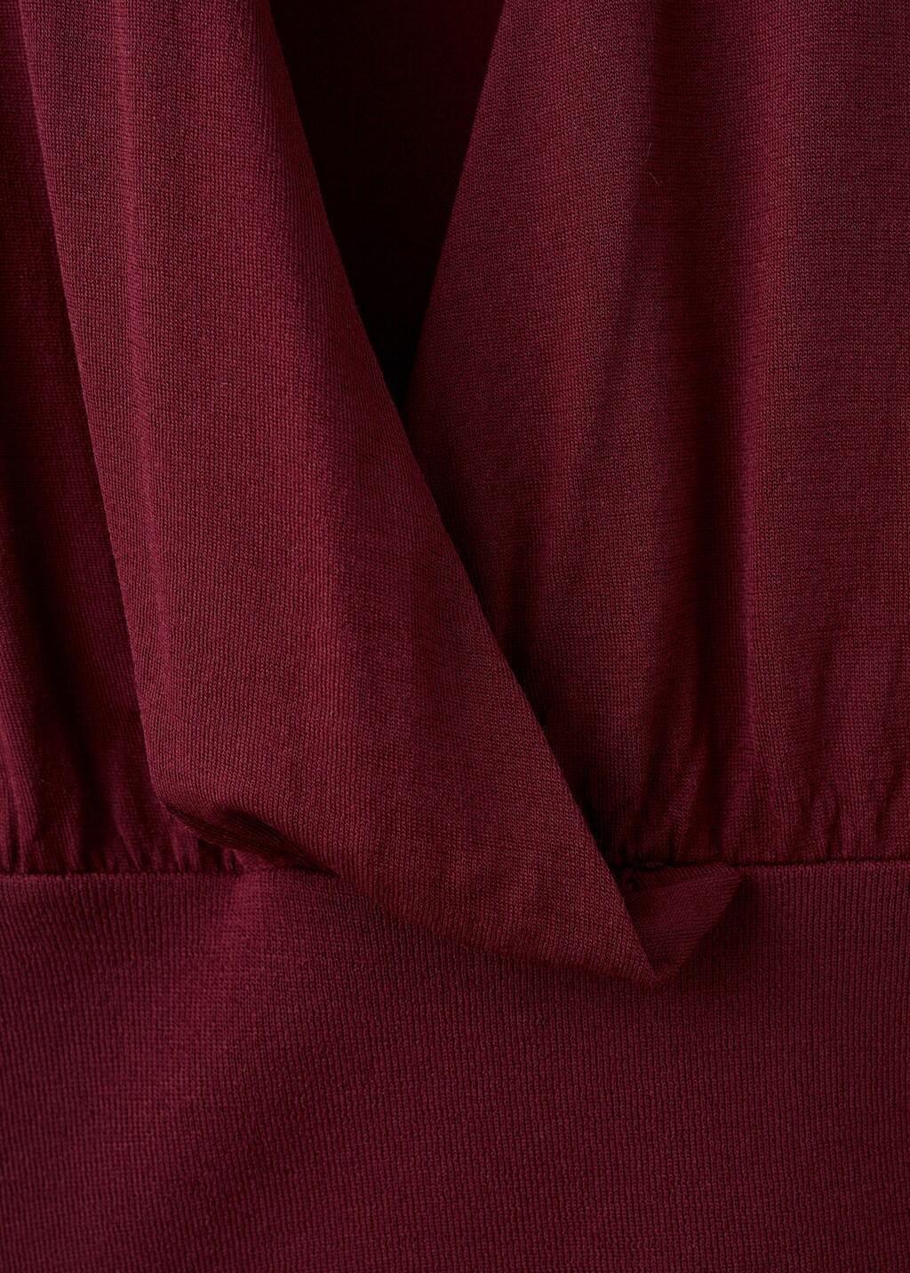 BROWN V-neck knitted top, Brown, large image number 1