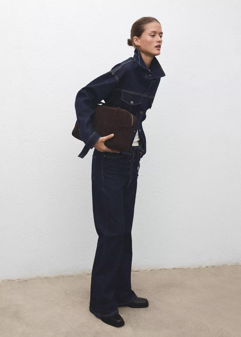 Blue Flare Jeans With Drawstrings, Open Blue, medium