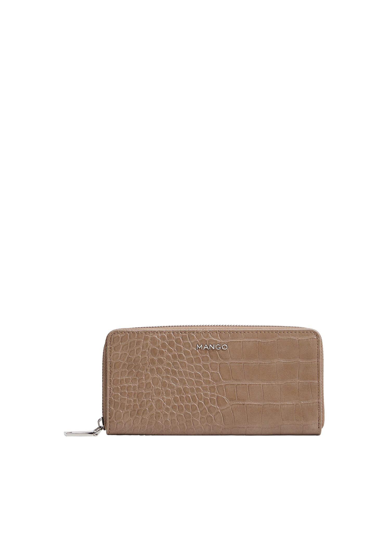 Medium Brown Croc-Effect Wallet, Women, , large image number 0