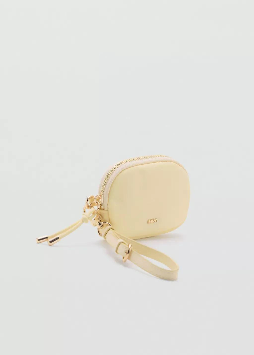 Yellow Nylon Purse With Zip, Yellow, large image number 0