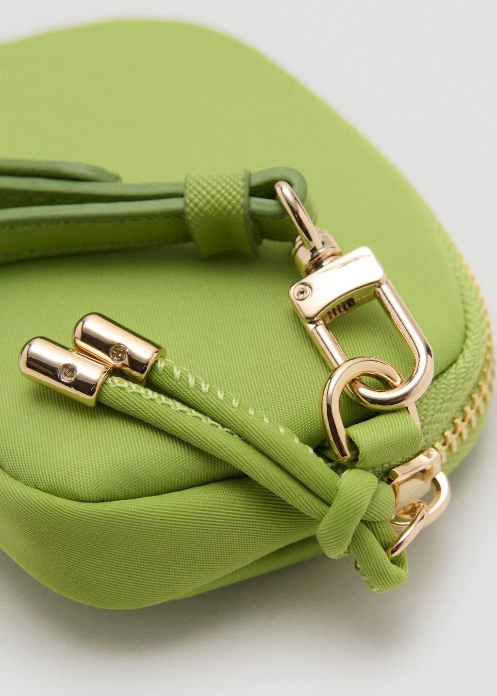 Green Nylon Purse With Zip, Bright Yellow, large image number 2