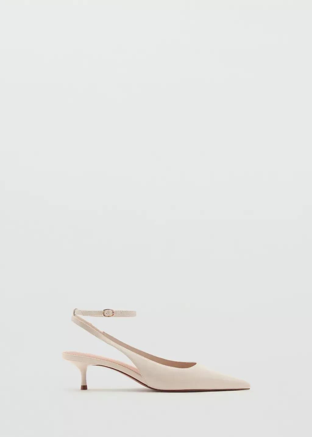 Beige Kitten-Heel Pointed Shoes, , large image number 3
