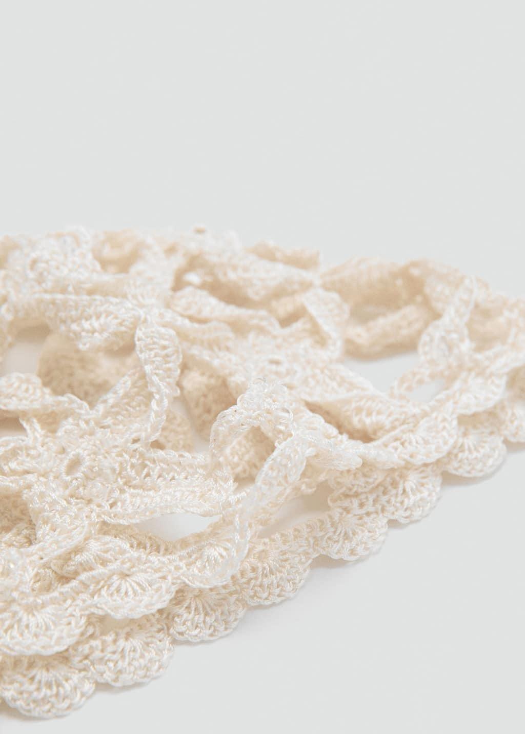 Beige Crochet Hat With Star Design, Light Beige, large image number 0